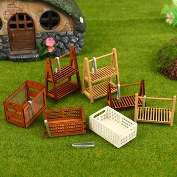 1:12 Lėlių namelis Miniatiūriniai baldai Mini laikymo krepšelis Vaisiai Vegeable Box Modelis Lėlių namai Namų dekoravimo priedai Žaislai