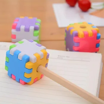 1 PCS Kawaii kūrybiniai blokai Pieštukų galąstuvas Kanceliarinės prekės Mokyklos biuro reikmenys Naujovė Vaikas Rubiko dovanų kubas Juokingas žaislas