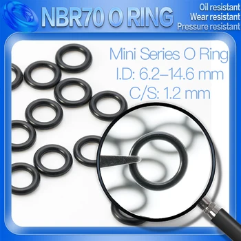 100PCS/Lot nitrilo guma Juoda NBR CS 1.2 MM ID 6.2/6.6/7/7.5/7.6/8/8.5/8.6/9/9.5/9.6 MM O žiedinė tarpinė Atsparus vandeniui