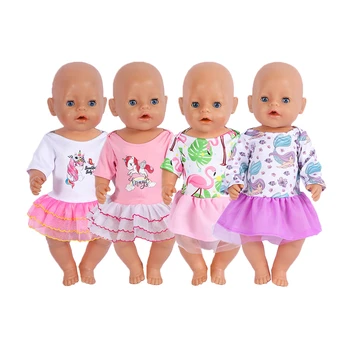18 colių lėlių drabužiai Fashion Casual Reborn New Born New Born Baby Doll Kostiumas Dėvėti rankų darbo suknelę lėlių aksesuarams 