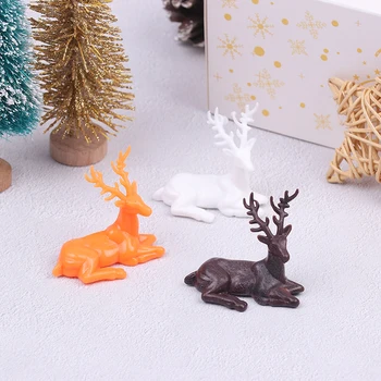 1PC Lėlių namelis Miniatiūrinis plastikinis Sika Elnio statula Kalėdiniai briedžių papuošalai Lėlių namelio namų dekoravimo priedai