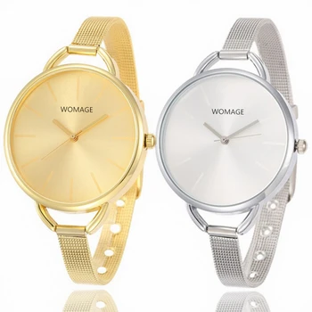 2022 Auksinis laikrodis Moterys Prabangus kvarcinis laikrodis Nerūdijančio plieno apyrankė Moteriški rankiniai laikrodžiai Hodiny Relogio Feminino