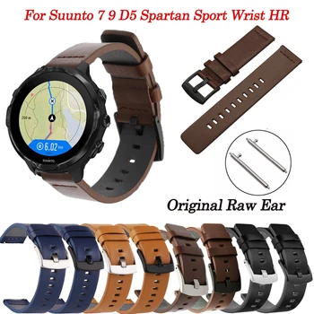 24mm natūralios odos dirželis Suunto 7 9 D5 riešo apyrankė Correa for Spartan Sport Wrist HR 9 Baro Smartwatch Band priedai