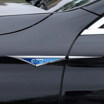 2vnt/Komplektas Automobilio sparnas Nerūdijančio plieno lipdukas Lipdukai Emblema Išorės papuošimas Volvo C70 automobilių priedams