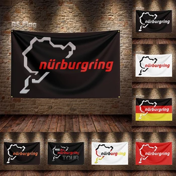 3x5 ft Nurburgringo vėliava Poliesteris Atspausdintos automobilių vėliavos dekoravimui