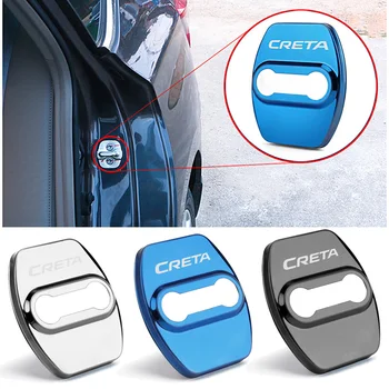 4vnt CRETA logotipo lipdukas Automobilio durų užrakto apsauginis dangtelis, skirtas 