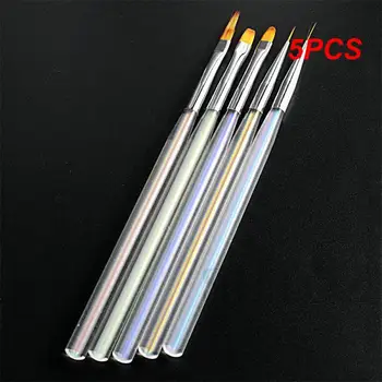 5PCS Huahua šviesos terapijos rašiklis suteptas dažytas traukimo vielos fototerapija Gradiento manikiūro įrankiai Gradiento dėmių rašiklis Nagų šepetys