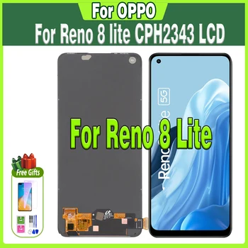6.43''AAA kokybė AMOLED originalas OPPO Reno8 Lite LCD skirtas Reno 8 Lite CPH2343 ekranas Jutiklinio ekrano surinkimas Skaitmeninimo įrenginio remontas