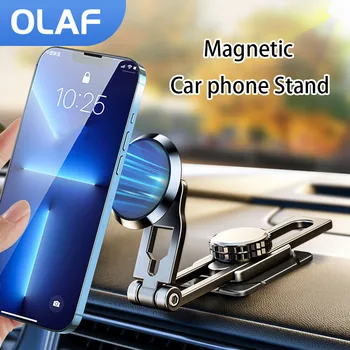720 Pasukti metalinį magnetinį automobilinio telefono laikiklį Sulankstomas universalus mobiliojo telefono stovas Oro išleidimo magnetas Laikiklis GPS palaikymas iPhone 13