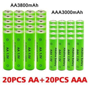 AA + AAA įkraunamas AA 1.5V 3800mAh/1.5V AAA 3000mah Šarminės baterijos žibintuvėlis Žaislai Žiūrėti MP3 grotuvas Pakeiskite Ni-MH bateriją