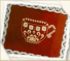 Adatos kavos puodelis Kryžminis dygsnis Ekologiškas medvilninių siūlų siuvinėjimas Namų dekoravimas Kabanti tapybos dovana
