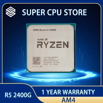 AMD Ryzen 5 2400G R5 2400G 3,6 GHz keturių branduolių keturių gijų 65 W procesorius YD2400C5M4MFB lizdas AM4
