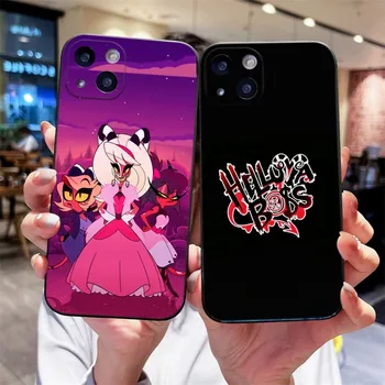 Anime H-Helluva Boss telefono dėklas, skirtas iPhone 14,13,12 Mini 11 Pro XR,X,XS,MAX 6S,7,8 Plus silikoninis dangtelis Minkštas juodas
