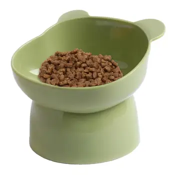 Anti-tip Pet Bowl Dog Bowl Cat Raised Stand Feeding Bowl Pet Food Water Feeder Bowl Tilted Design Neck Guard for Cats Dogs