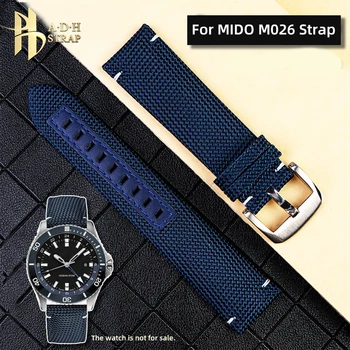 Aukštos kokybės nailoninių laikrodžių priedai Mido M026.629 Laikrodžio dirželis Tissot Black Knight T125617A T116 Apyrankė 22mm segtuko sagtis