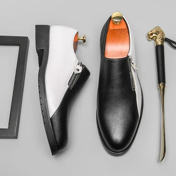 Aukštos kokybės vyriški odiniai batai Prabangus prekės ženklas Slip On Formal Loafers Casual Business Vyriški batai Moccasins Hombre Vairavimo batai
