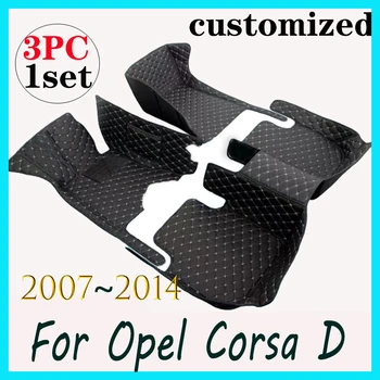 Automobilinis grindų kilimėlis Opel Corsa D 2007 ~ 2014 Neperšlampamas kilimas Cubre Pisos Para Autos Automobilių kilimėlis Grindys Vidaus apdaila Automobilių aksesuarai