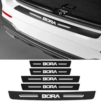 Automobilio durų slenksčio lipdukai Anglies pluošto apsauginis dangtelis nuo įbrėžimų VW BORA logotipui 2023 Bagažinės kraštas Įbrėžimų plokštelė Durų pedalų juostelės