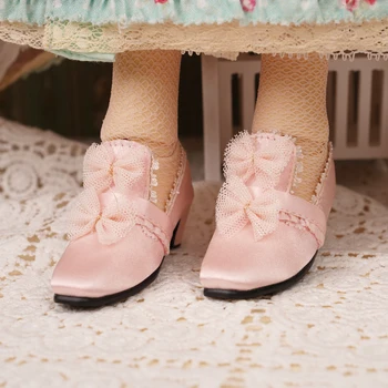 BJD lėlių batai, tinkami 1/4 dydžio mielos lėlės aukštakulniai universalūs satino maži odiniai BJD lėlių batai 1/4 lėlių aksesuarų