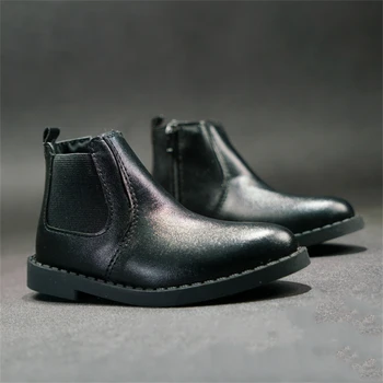 BJD lėlė 1/3 dėdės dydžio juodi odiniai batai odiniai batai chelsea batai 1/3 batų dėdės lėlių aksesuarai