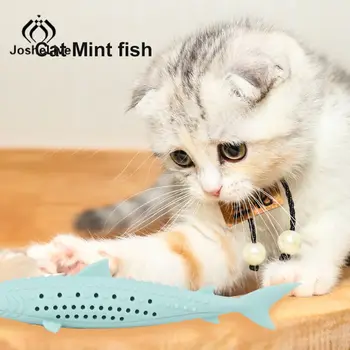 Catnip Cat Žaislas Minkštas silikoninis žaislas Mėtos Žuvies forma Katės dantų valymas Žaislas Kramtomasis žaislas Kačių žaislai Kačių reikmenys Produktai naminiams gyvūnėliams