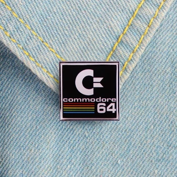 Commodore 64 Logo Lapel Pins Kuprinė Džinsai Emalio sagė Smeigtukas Moterys Mados papuošalai Dovanos LGBT vaivorykštės animacinių filmų ženkleliai