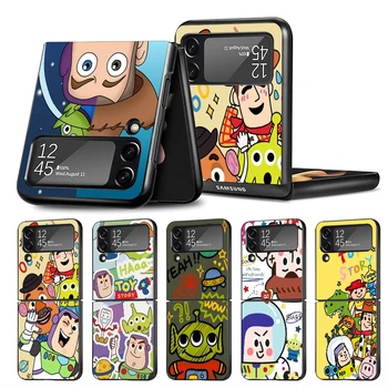 Cool ToyStory Buzz Lightyear telefono dėklas, skirtas Samsung Galaxy Z Flip 4 3 Z Flip4 zFlip3 Flip4 Flip3 Flip3 5G zflip Hard Cover Luxury Capa