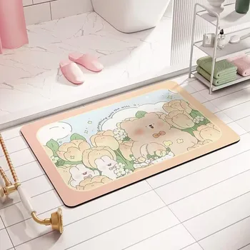 Diatominis purvą sugeriantis grindų kilimėlis vonios kambarys minkštas kilimėlis įėjimo kilimas vonios kambarys neslystančios durys kilimėlis vonios kilimėlis