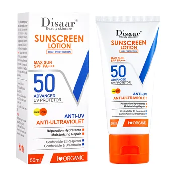 Disaar SPF 50 Body Sunscreen 50ml Veido apsaugos nuo saulės kremas UV apsauginis kremas Drėkinamasis odos kremas nuo saulės Apsauga nuo saulės veido apsauga