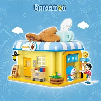 Doraemon statybiniai blokai Gatvės scenos pastato surinkimas Animacinių filmų rekvizitai Namas Kepykla Modelio papuošalai Mokomieji žaislai Dovanos