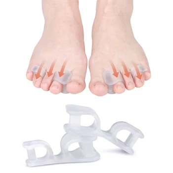 dviejų skylių pirštų separatoriaus pirštų apsauga 1pair silikono gelio tiesintuvas Bunion reguliatorius Hallux Valgus pedikiūro pėdų priežiūros įrankiai