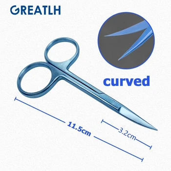 Dviejų tipų pasirinkimai Oftalmologinės žirklės Siuvimo žirklės Supjaustytos audinių žirklės Akių įrankis Oftalmologinis instrumentas Titano lydinys