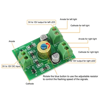 Evemodel PCB006 1pc/2pcs Kompaktiška plokštė iki blykstės žibintų signalizuoja lempas pakaitomis