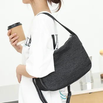 Fashion Denim Shoulder Bag Women Crossbody Bags Versatile Denim Tote Handbag Female Under Arm Rankinė Moterims