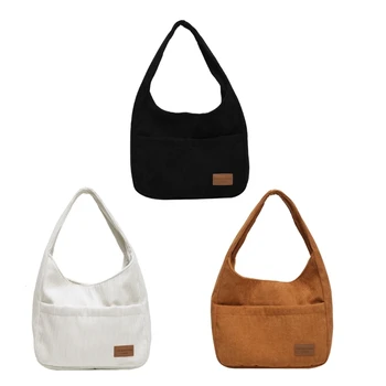 Fashion Shopping Bag Underarm Bag for Women Girl Versatile Shoulder Bags Corduroy Armpit Bag Handbag Large Capacity Tote