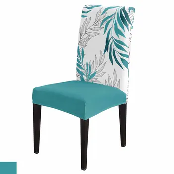 Gluosnių lapų linijos Mėlynas Stretch kėdės užvalkalas valgomajam Banketas Viešbutis Elastiniai spandekso sėdynių kėdžių užvalkalai