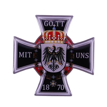 GOTT MIT UNS Vokietija Prūsijos medalio ordino kryžiaus ženklelis 1870 Vokietijos erelio Reicho ženklelis