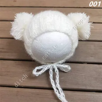 Handcraft Baby Hand Knit Mohair Hat Newborn Photography Props Cap variklio dangtis