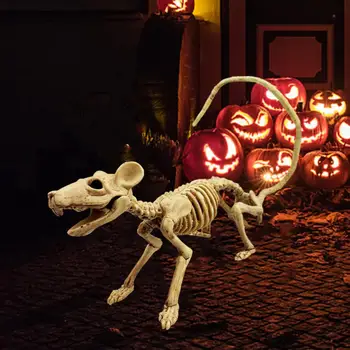 Helovino pelės dekoravimas Helovino pelės skeleto dekoravimas Baisus Helovino pelės skeleto ornamentas Tikroviškas kaulas vakarėliui