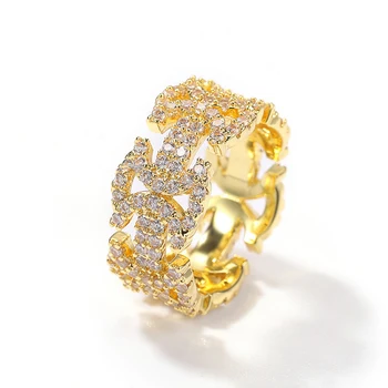 Huitan Naujai sukurtas vestuvinis žiedas moterims Vyrai Mados dizainas Putojantis CZ sidabro spalvos/aukso spalvos poros žiedai madingi papuošalai