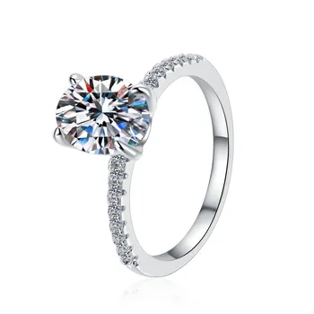 JZ0096 Lefei Fashion Luxury Trend Classic Moissanite Diamond 2ct Ovalus žiedas moterims 925 Sidabrinis vakarėlis Elegantiška papuošalų žavesio dovana