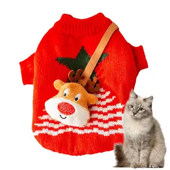 Kalėdų stiliaus šuniukas Šunų megztiniai mažiems vidutiniams šunims Katės drabužiai Žiema Šiltas augintinis Vėžlys Čihuahua liemenė Minkštas Yorkie