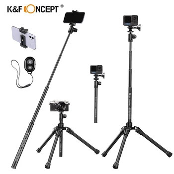 K&F koncepcija 67inch vaizdo įrašymo telefono trikojis vaizdo kamera trikojis lengvas asmenukių lazdos stovas su 