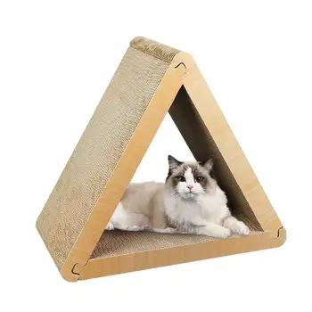Kačių draskyklė Kačių grandiklis Gofruotas 6 pusių trikampis įbrėžimo padas Draskyklė katėms Mokymas Šlifavimo nagų žaislai