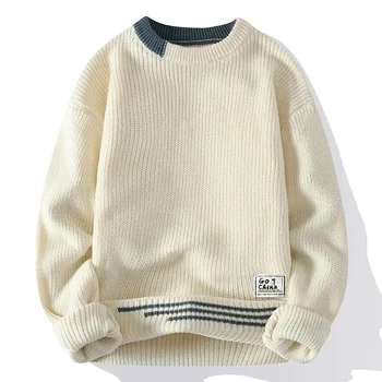 Korėjiečių mados megztinis Vyrai Gatvės drabužiai Oversized Megzti megztiniai Vyriški drabužiai 2023 Trend Megztiniai Vyriškas Kietas megztinis