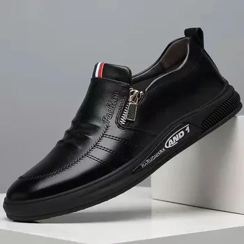Laisvalaikio odiniai batai Vyriški pupelių batai Nauji mados verslo odiniai batai Įsispiriami tingūs batai vyrams