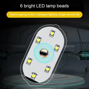 LED automobilio stilius naktinė lemputė mini USB įkrovimas keturių spalvų automobilio durų lemputė automobilio salonas LED jutiklis šviesos jutiklio skaitymo lempa