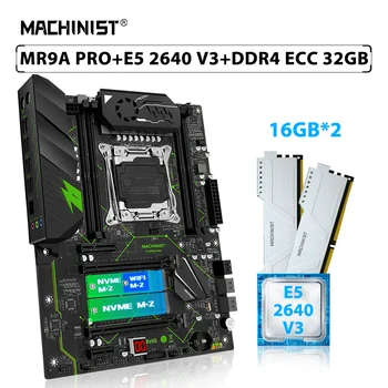 MACHINIST X99 MR9A PRO pagrindinės plokštės komplektas LGA 2011-3 Kit Xeon E5 2640 V3 Procesoriaus atmintis 32GB=2vnt*16GB ECC DDR4 RAM NVME M.2