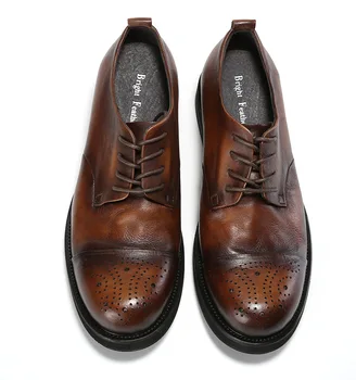 Mada Natūralios odos vyriški kulkšnies batai Aukšti viršutiniai laisvalaikio batai Vyras Pagrindiniai batai Vyriški odiniai batai Formali natūrali oda Oksfordas