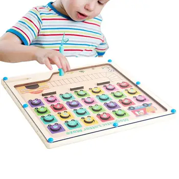 Magnetinės abėcėlės labirinto lenta Magnetinės abėcėlės spalvų dėlionė Abėcėlės mokymosi dėlionė vaikams Montessori labirinto žaislai Edukaciniai